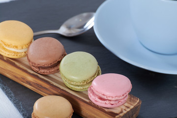 breakfast of macarons wooden splint
