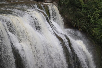Waterfall formation at Waihi falls New Zealand