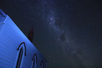 Church under Southern starry sky
