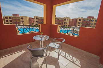 Fototapeta premium View from balcony of luxury tropical hotel resort room