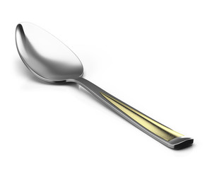 The spoon lies on an isolated background.