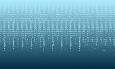 Falling binary code background. Digital technology wallpaper. Vector graphic illustration.