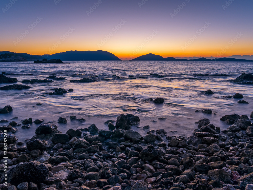 Wall mural a sea coast sunset landscape