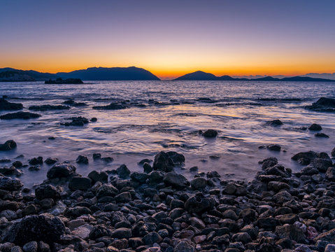 a sea coast sunset landscape