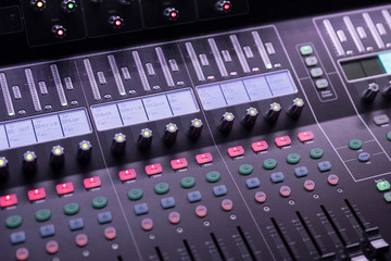 Professional sound control close-up