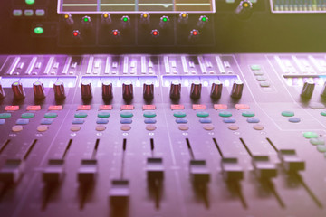 Professional sound control close-up