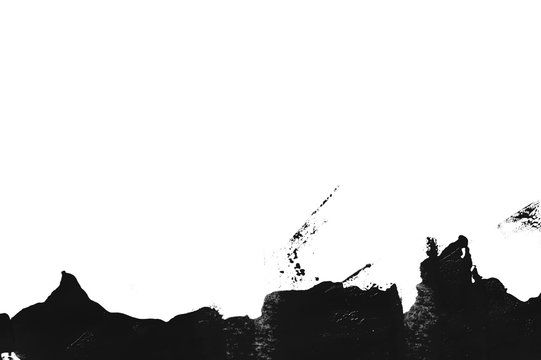 Dirty, grunge style messy texture made with fingers and dry brushes. Chaotic random graphic element for different design projects, posters, banners and social media posts promo designs. Black ink