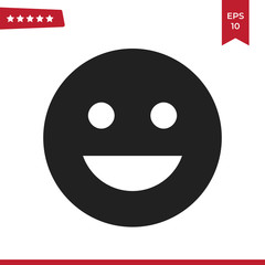 Fototapeta premium Happy Smile icon vector. Face, emotion symbol.