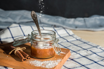 Homemade salted caramel sauce