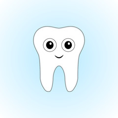Great design of cartoon teeth on a blue background