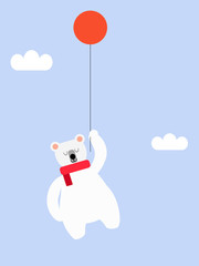 Polar bear and balloon