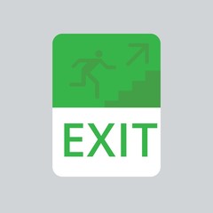 exit sign any collection in flat design