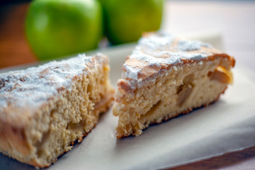 sponge cake with apples,Apple pie,pie with apples,apple dessert,apple cake,fruit pie ,fruit biscuit with powder