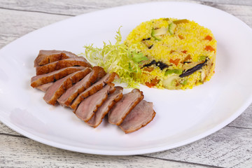 Roasted Duck breast with couscous