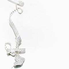 Measuring tape on a white background