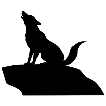 recommend clip art: Wolf Howling on Rock - A vector cartoon illustration of a Wolf Howling on Rock.