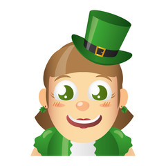 leprechaun girl face character