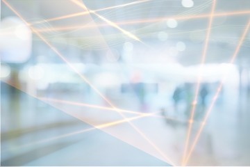 Abstract blur exhibition hallway corridor background - Color