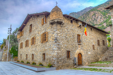 Casa de la Vall at Andorra la Vella - obrazy, fototapety, plakaty
