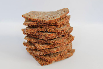slices of bread isolated 