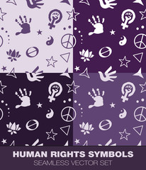 Human Rights Seamless Pattern Vector Set 01