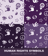 Human Rights Seamless Pattern Vector Set 01