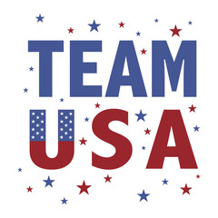 Team USA text with red and blue stars