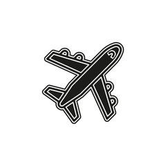 Airplane icon - travel icon - fly flight symbol - vector plane
