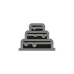 vector birthday cake illustration, dessert icon