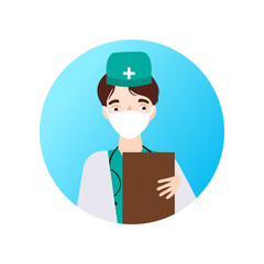 Dear medical officer. The doctor is in medical uniform.