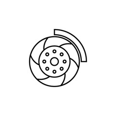 car wheel, brake outline icon. Can be used for web, logo, mobile app, UI, UX