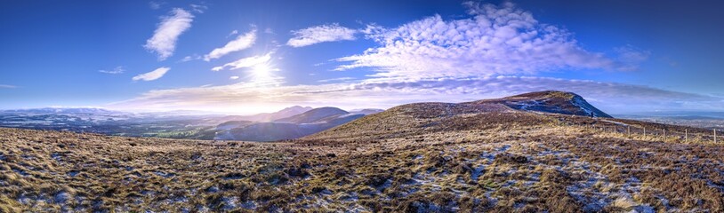 Pentlands Panorama, Edinburgh, UK, Bright Winters day. 23-01-2019