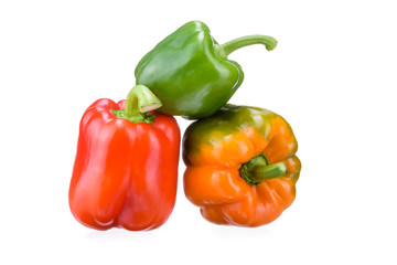 Bulgarian pepper. Yellow green red sweet pepper, excellent design for any purpose. Fresh vegetables. Healthy food.