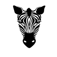 Vector illustration of abstract zebra head on a white background
