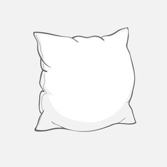 sketch vector illustration of pillow, art, pillow isolated, white pillow, bed pillow