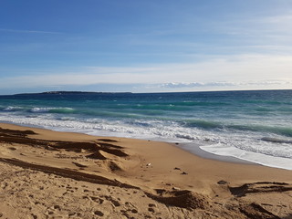 The Cote d'Azur of the Ligurian Sea is always beautiful for its color, sea foam and the depth of the sea waves