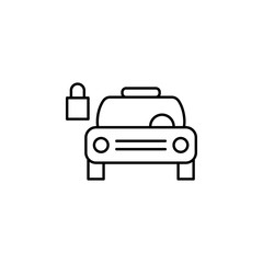 car, padlock outline icon. Can be used for web, logo, mobile app, UI, UX