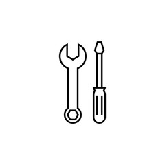 tools, wrench, screwdriver outline icon. Can be used for web, logo, mobile app, UI, UX