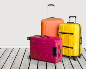 Large suitcases on background,travel concept