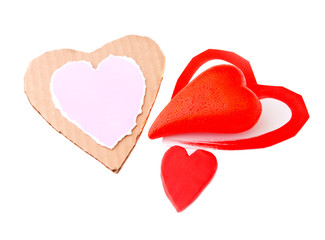 Decorative hearts on an isolated background