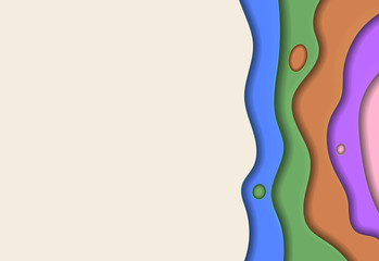 Abstract background with color inserts of paper cut shapes. 3D abstract paper art style, design layout for business presentations, brochure covers, flyers, posters, prints, postcards.