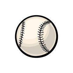 Baseball ball. Vector color illustration. Isolated on white background.