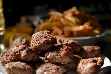Meatballs and French fries