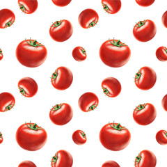 A tomato. Drawn image of tomato made by pattern, isolated on white background