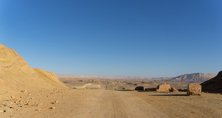 Hiking in Negev desert of Israel