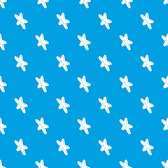 Star clothes button pattern vector seamless blue repeat for any use
