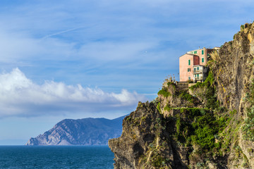 Fototapeta na wymiar Seascape in Liguria, Italy (Cinque Terre)
