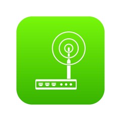 Wifi router icon digital green for any design isolated on white vector illustration