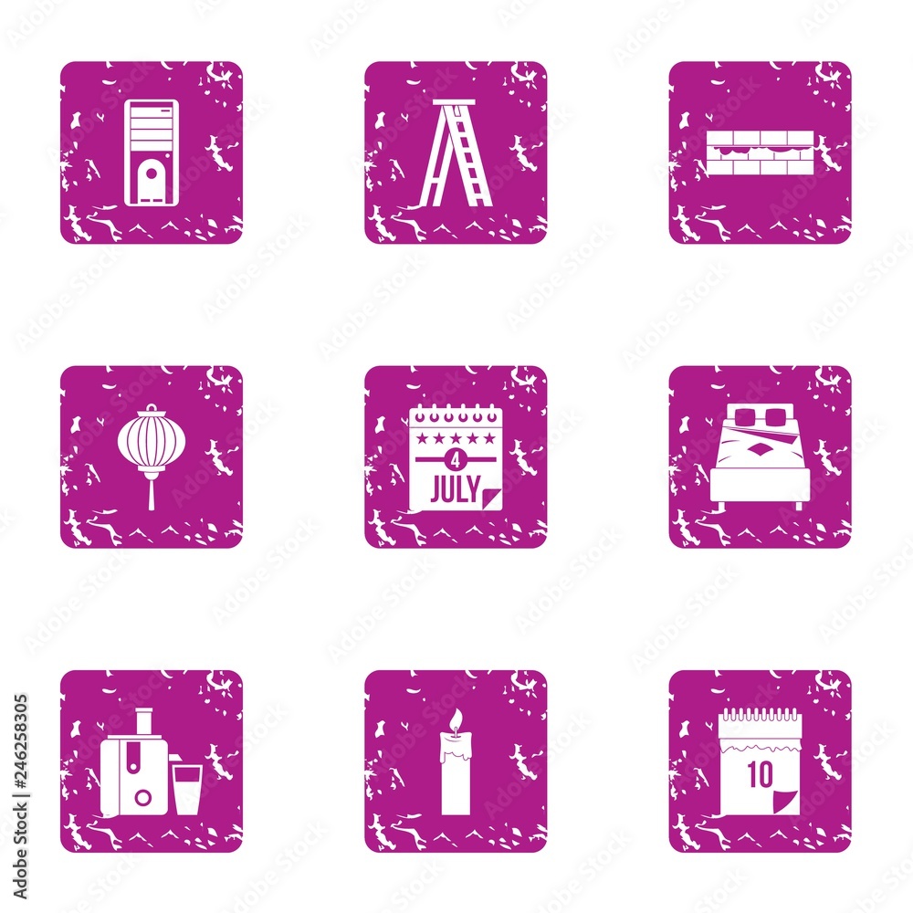 Poster autonomy icons set. grunge set of 9 autonomy vector icons for web isolated on white background