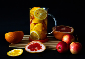 Vitamin C tea with fresh fruits